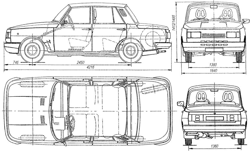 Wartburg 311 чертеж