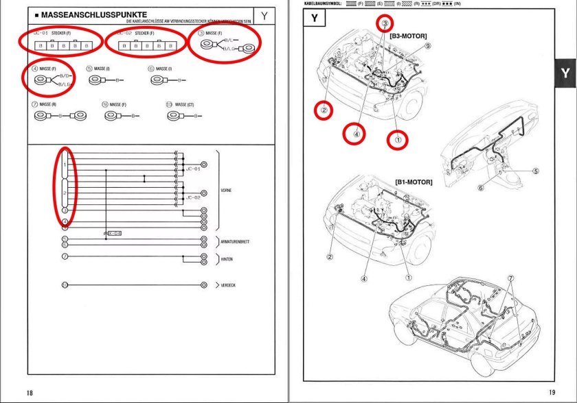 Точки крепления массы Мазда 6 GH