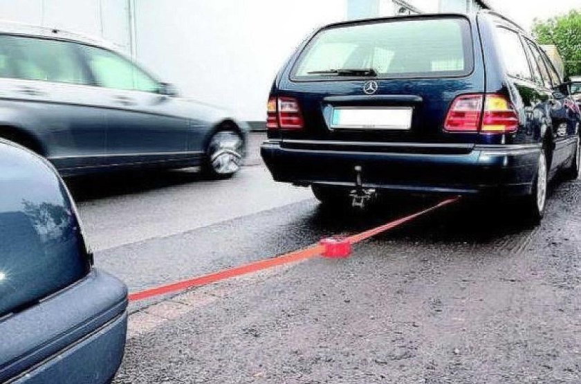 Буксировка на гибкой сцепке