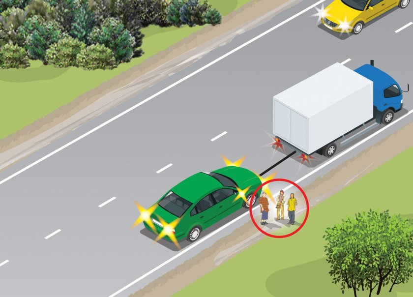 Буксировка транспортных средств на жесткой сцепке