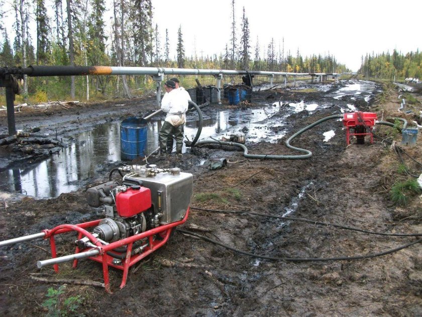Сбор нефти с почвы