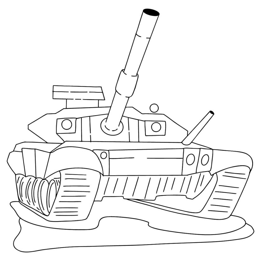 Танк для раскрашивания для детей