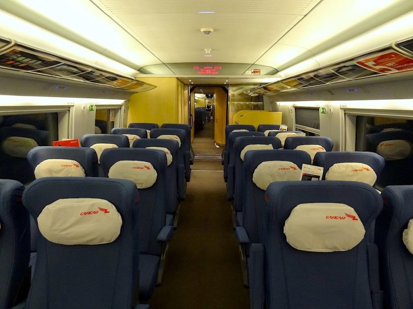 Сапсан внутри вагона