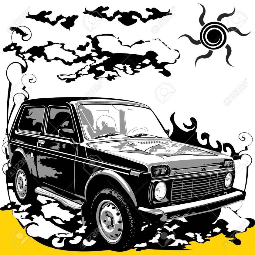 Niva 2121 спереди вектор