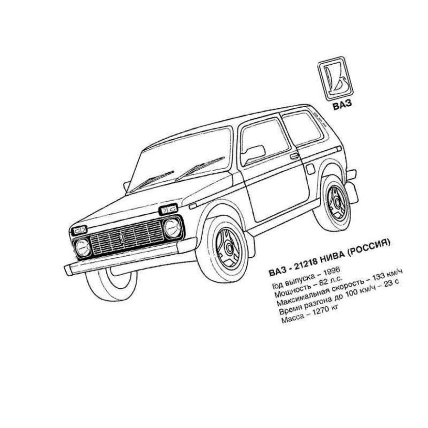 Раскраски Лада Нива 2121