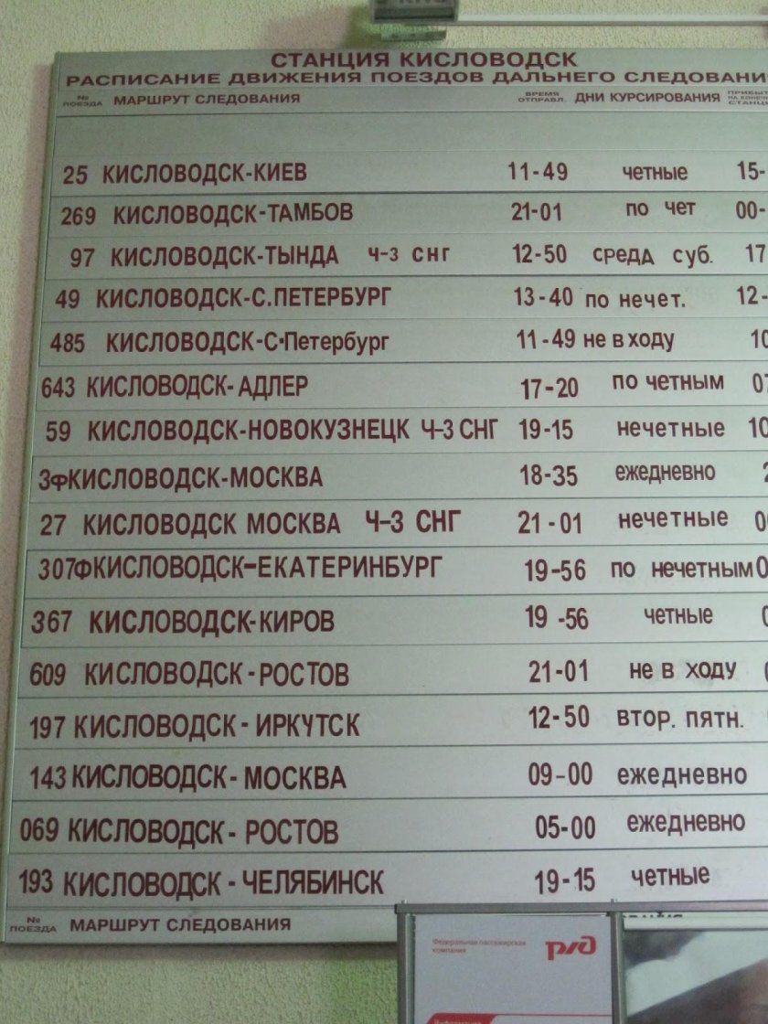 Поезд 059н Новокузнецк Кисловодск
