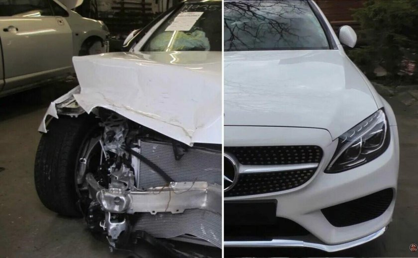 Разбитый Мерседес е200