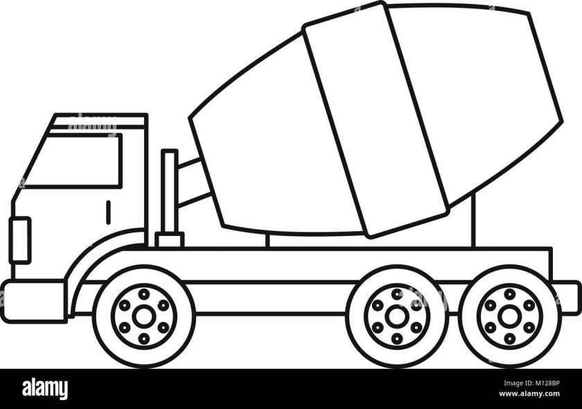 Бетономешалка раскраска для малышей