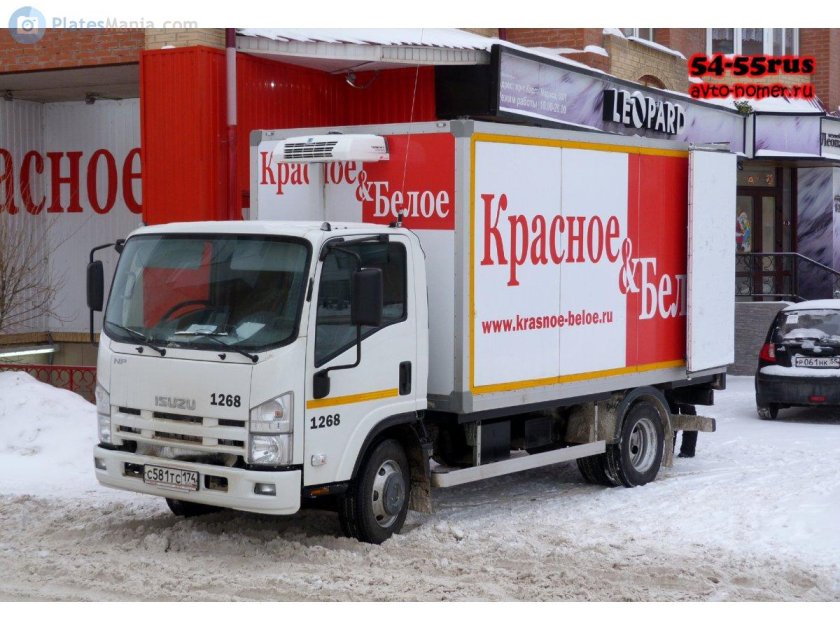 Исузу фургон красное белое