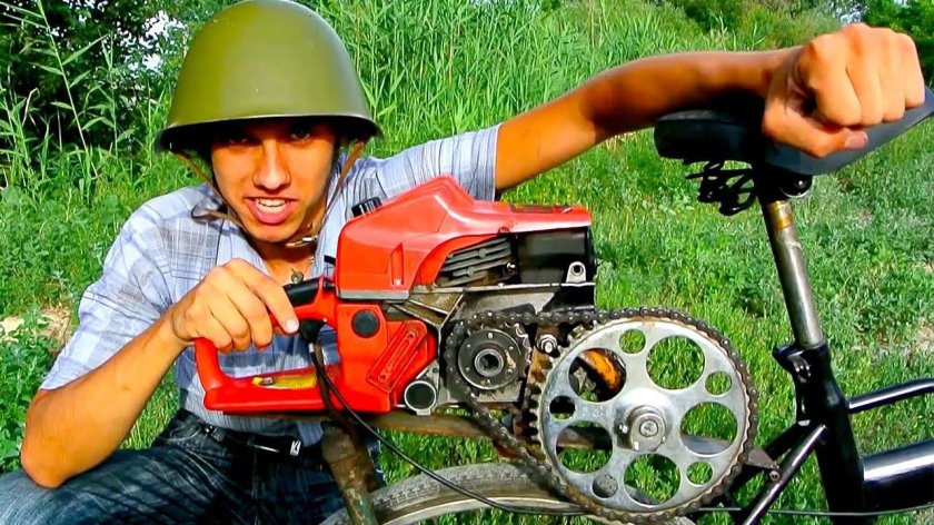 Мопед из бензопилы Хускварна