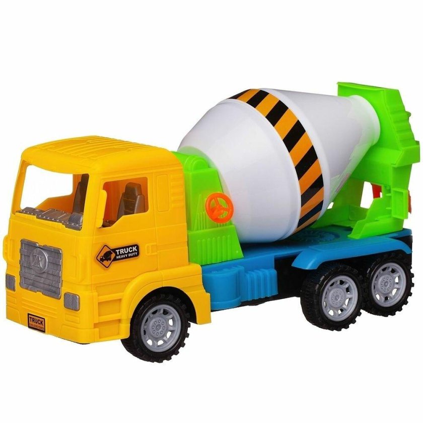 Самосвал игрушка кабина желтая кузов красный