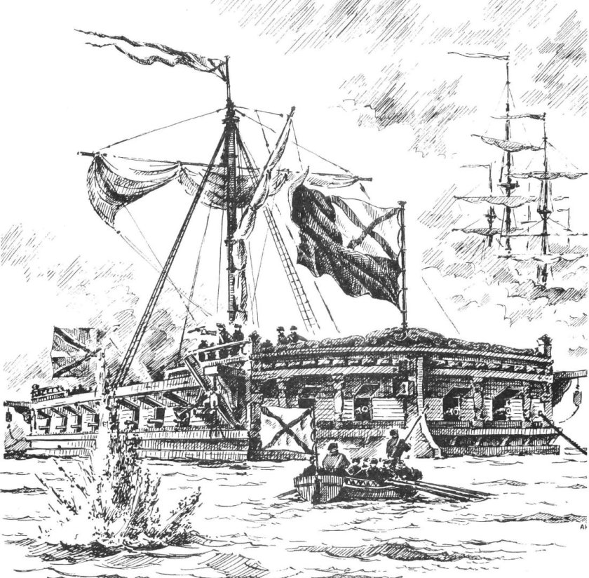 Прам судно 18 века Российская Империя