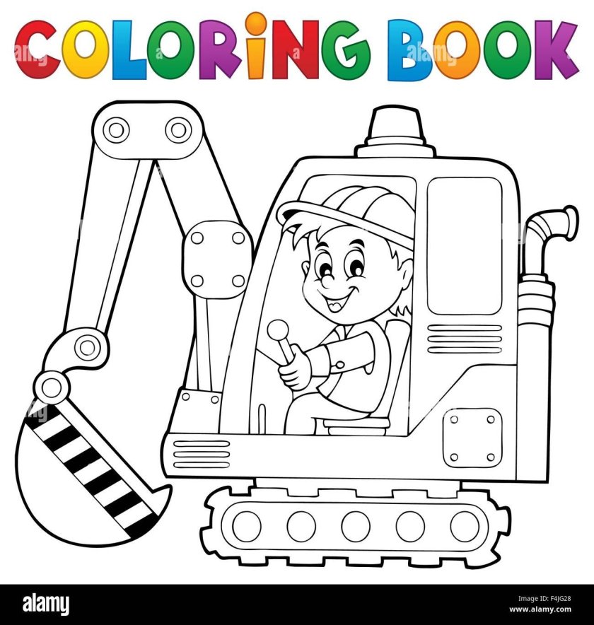 Экскаваторщик раскраска для детей