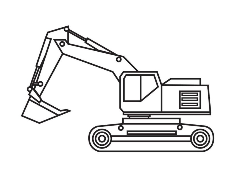 Экскаватор раскраска для малышей