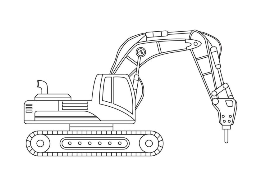 Робот экскаватор раскраска