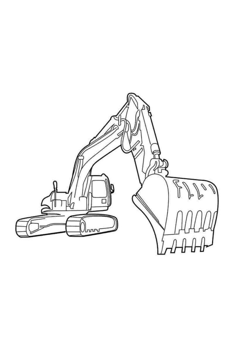 Раскраска экскаватор JCB