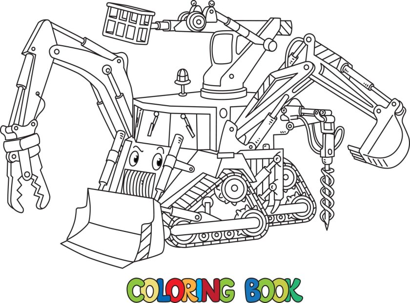 Робот экскаватор рисунок