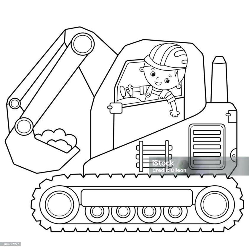 Бульдозер раскраска