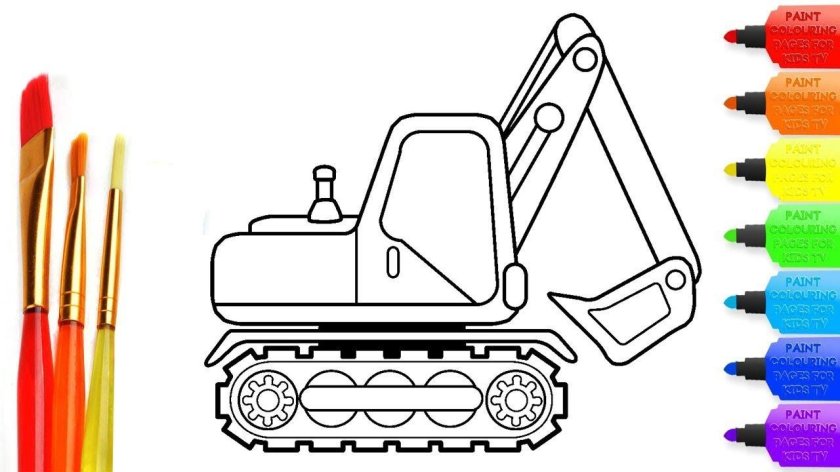 Экскаватор Мася раскраска