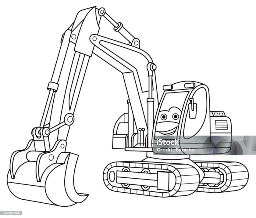 Экскаватор раскраска для малышей