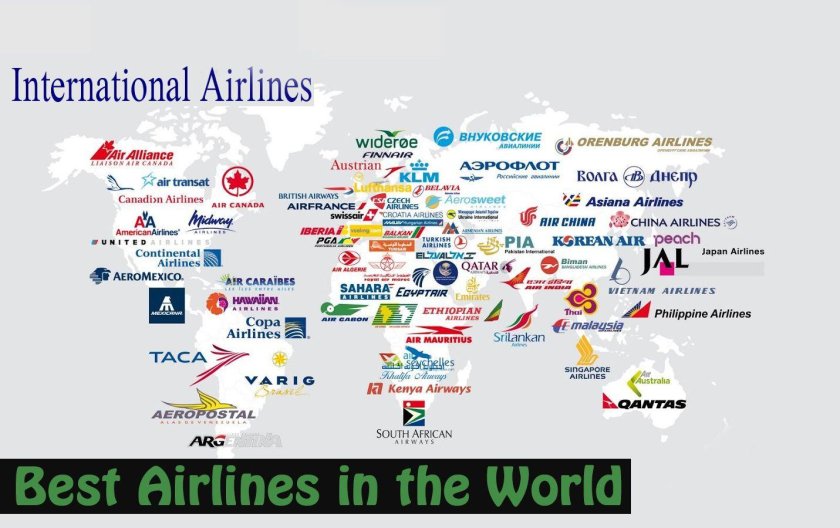 Логотипы авиакомпаний на самолетах