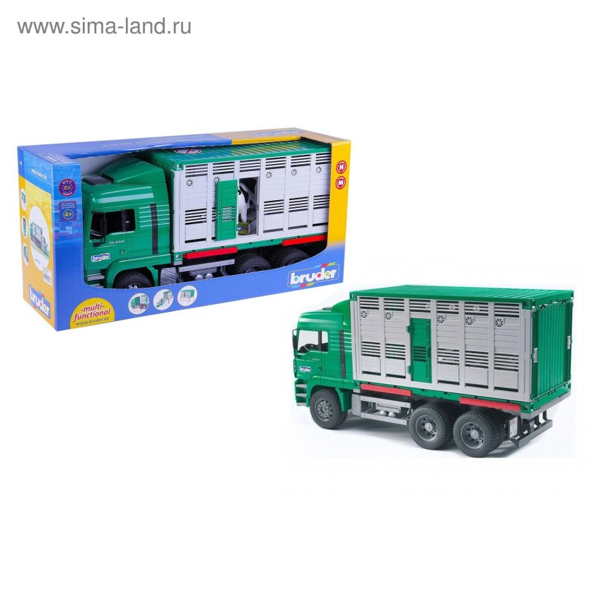 Фургон Bruder man для перевозки животных с коровой (02-749) 1:16 52 см