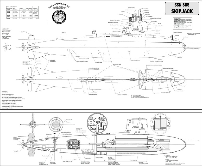 АПЛ Скипджек чертежи