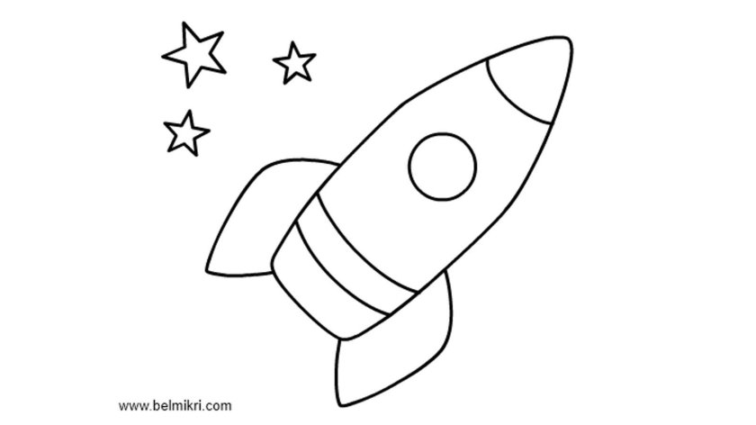 Ракета раскраска для детей