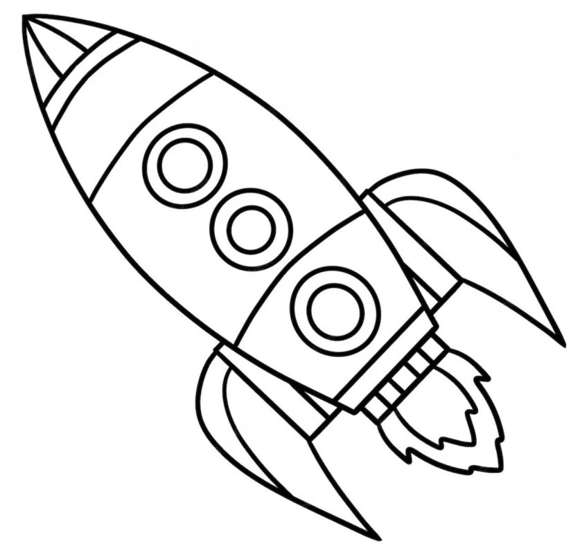 Ракета раскраска