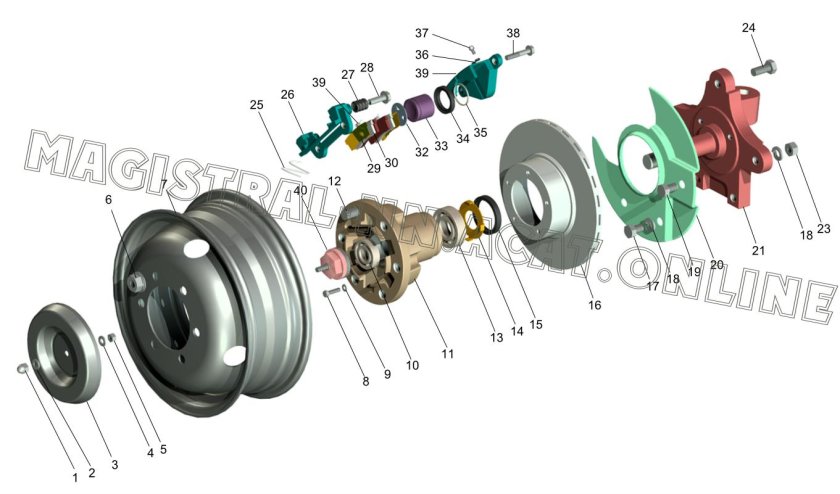 Ступица переднего колеса Газель 3302 схема