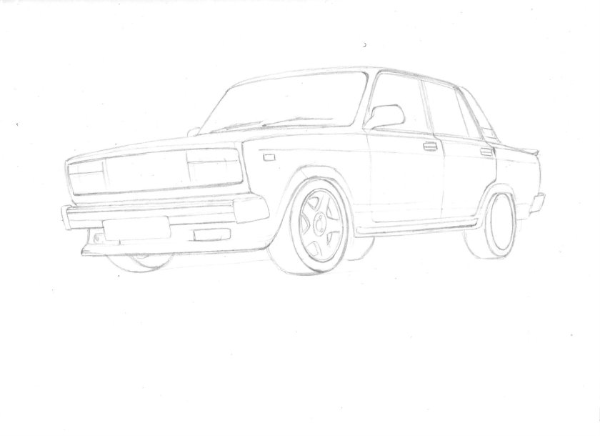 ВАЗ 2107 рисунок сбоку