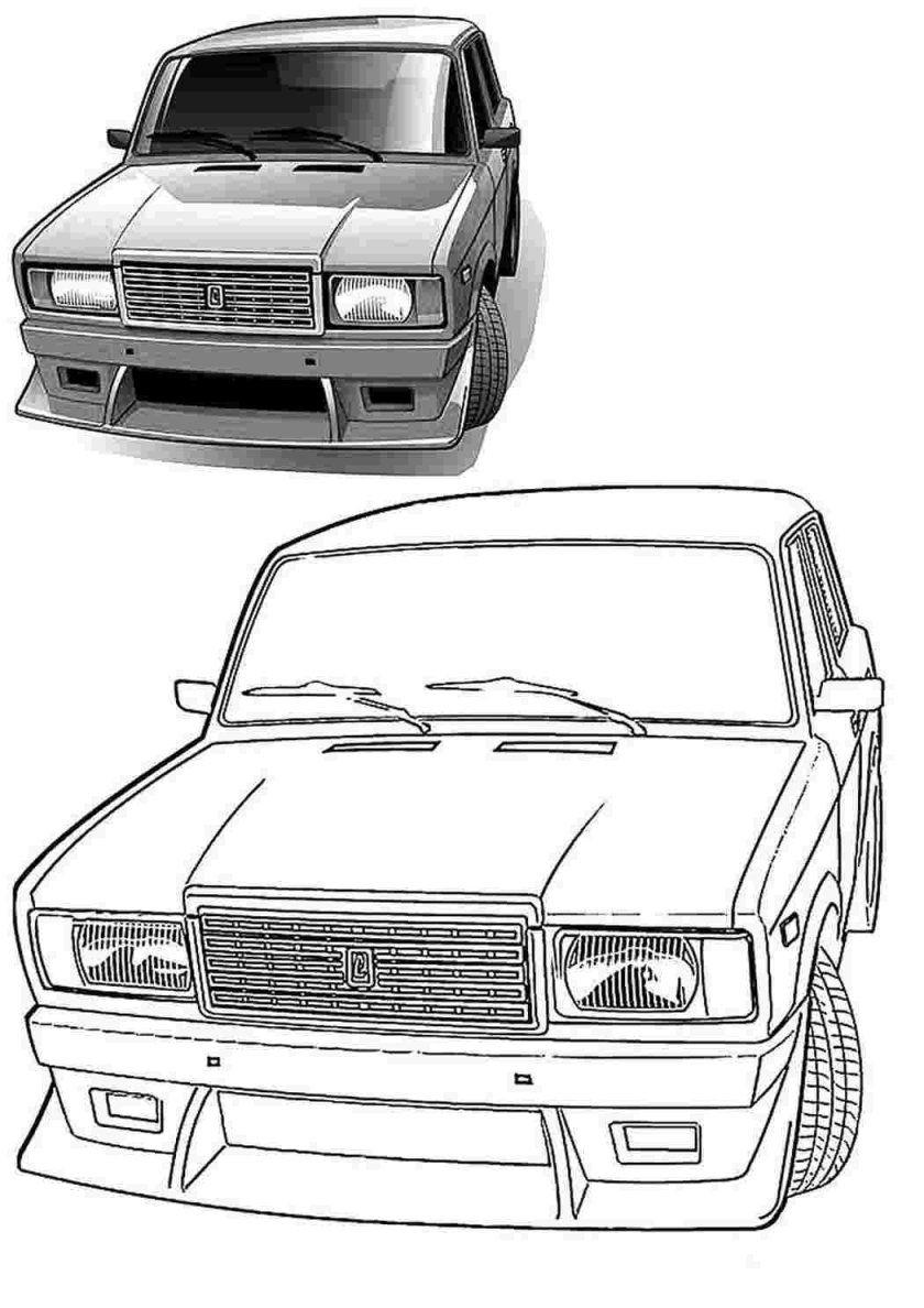 Раскраски машинки ВАЗ 2104
