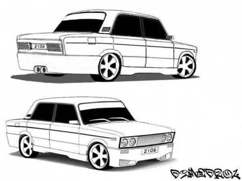 ВАЗ 2107 тюнинговая раскраска