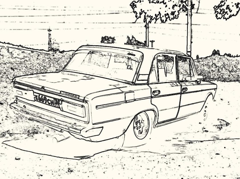 Раскраска Жигули ВАЗ 2106