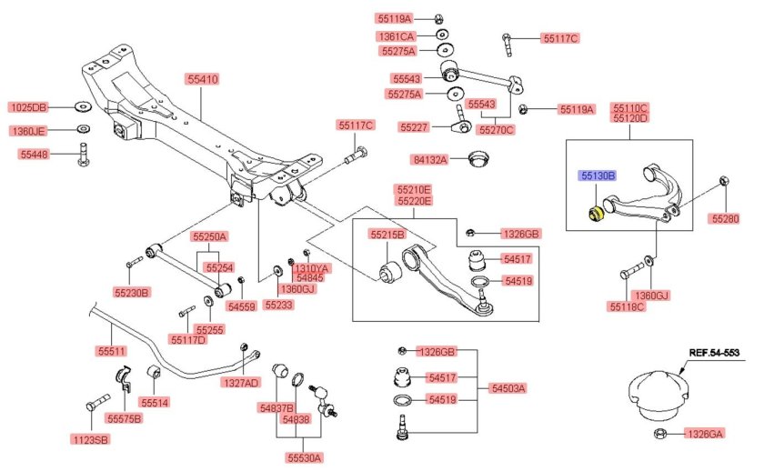 Задние сайлентблоки Киа Соренто 2014