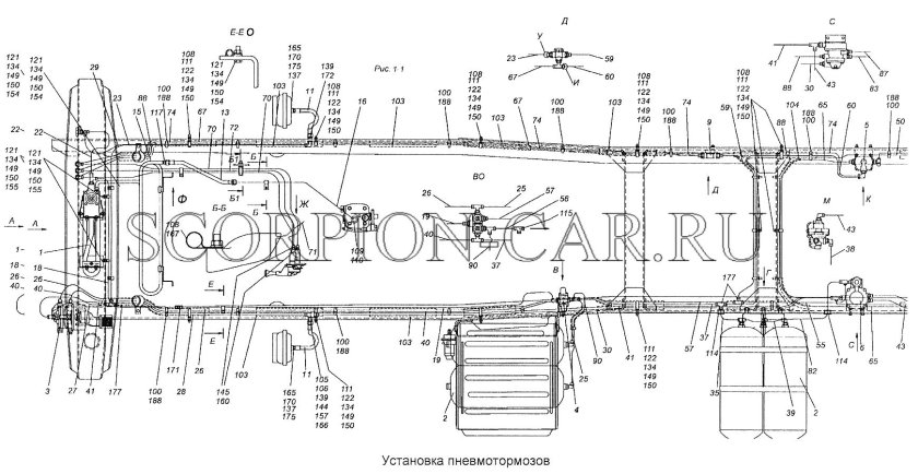 Тормозная система КАМАЗ воздушная 4310