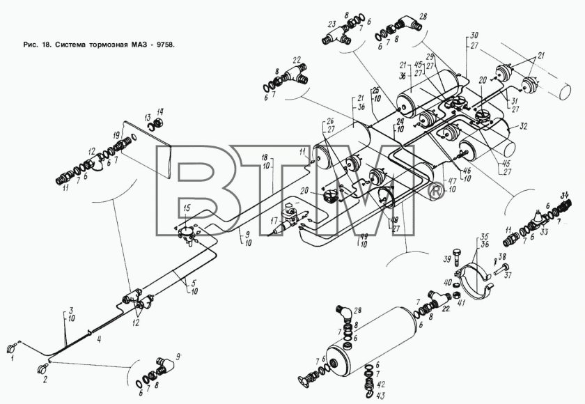 Тормозная система полуприцепа МАЗ