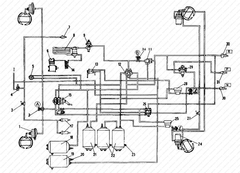Пневматическая тормозная система КАМАЗ 5320