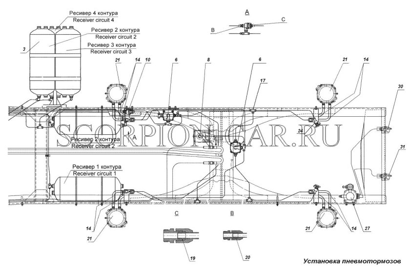 Детали тормозной системы КАМАЗ 65115