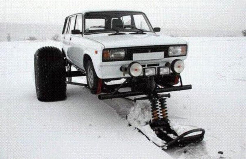 ВАЗ 2107 снегоход