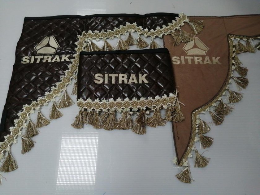 Ламбрекен лобового стекла и углы для Sitrak эко-кожа (красные)