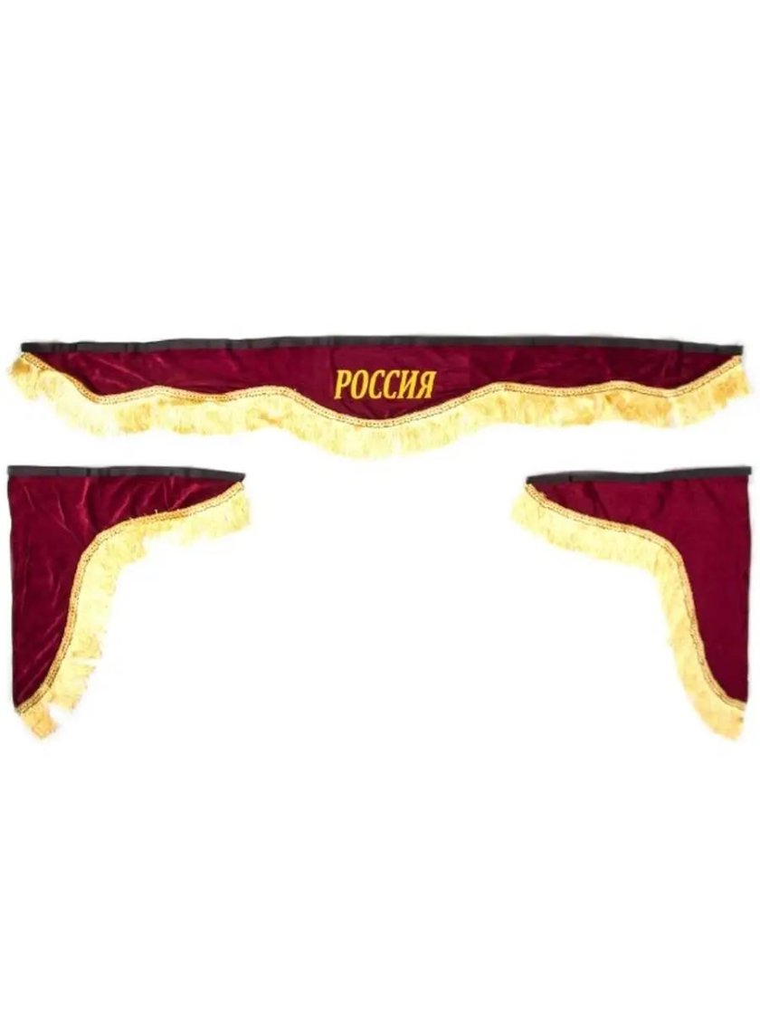 Ламбрекен бордо лобового стекла со шторками SKYWAY 220см/33*60см