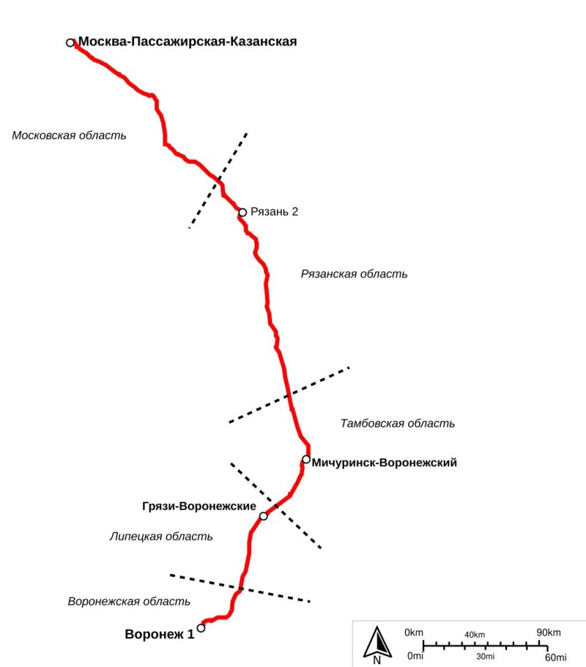 Поезд Москва Воронеж схема движения