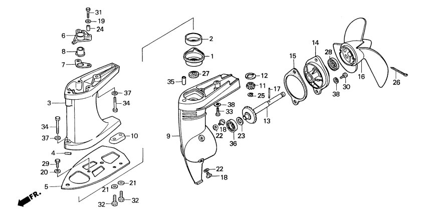 Хонда 90 Лодочный мотор редуктор
