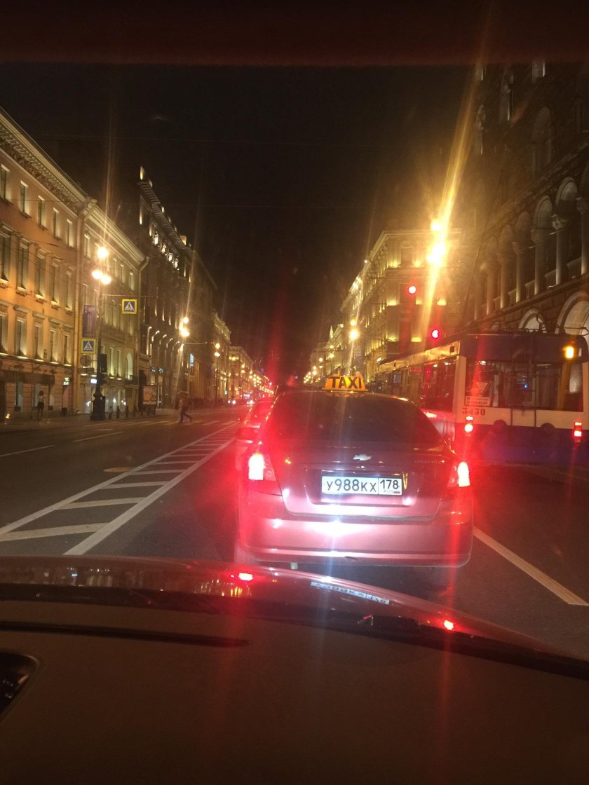 Ночной Питер на машине