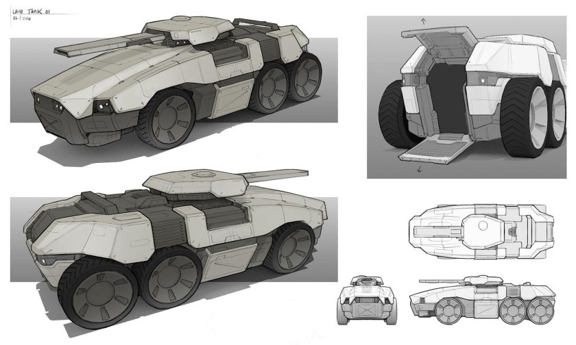Танк концепт арт вид сбоку