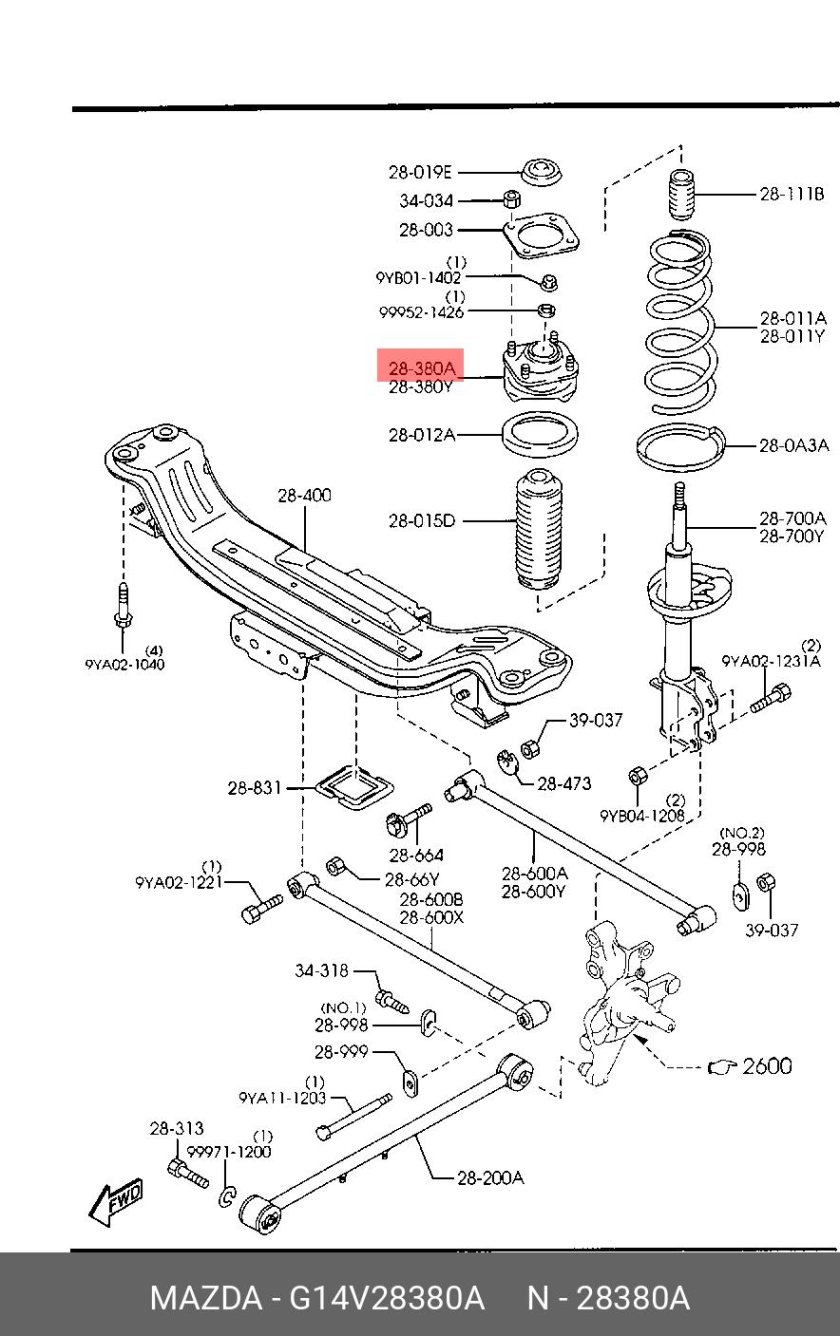 Подвеска Мазда трибьют схема