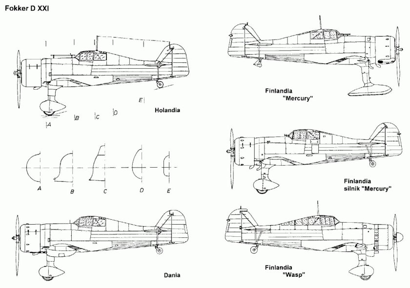 Фоккер д 21 чертежи