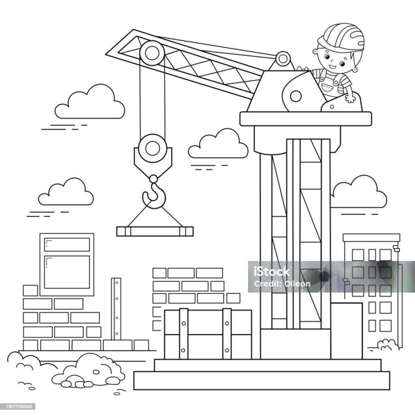 Раскраска стройка