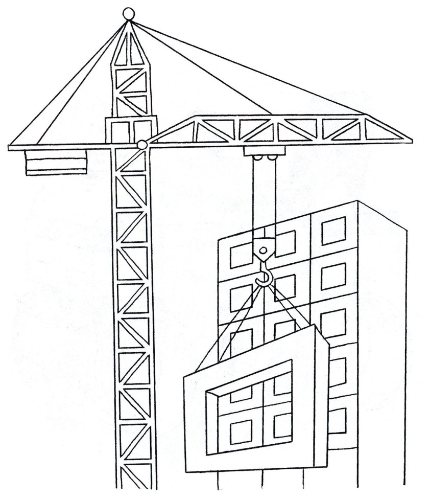 Башенный кран раскраска